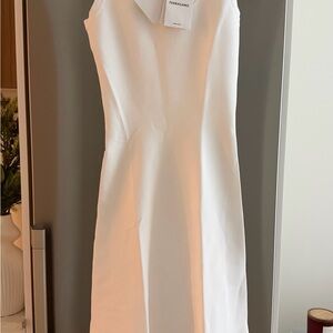 Salvatore Ferragamo White Strapless Sheath Dress